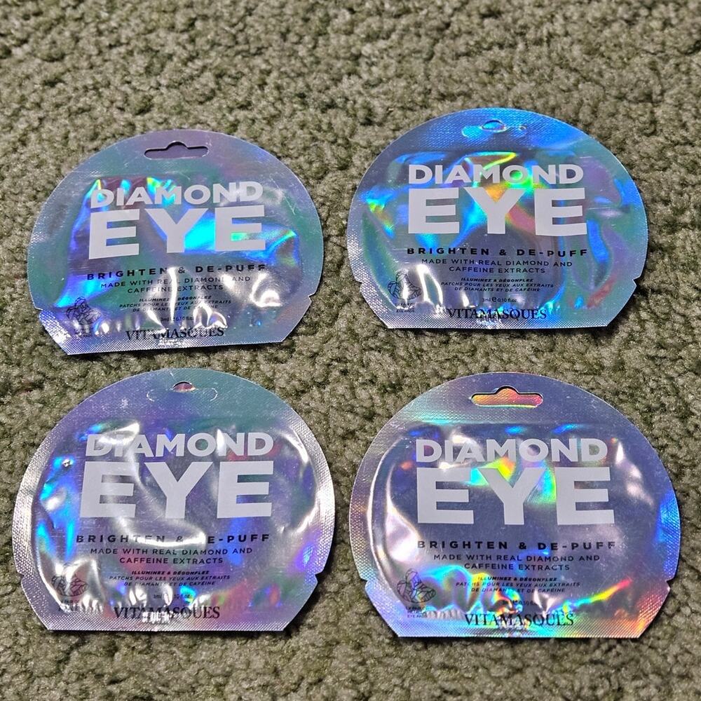 LOT of 4 Vitamasques Diamond Eye Brighten & Depuff Eye Masks